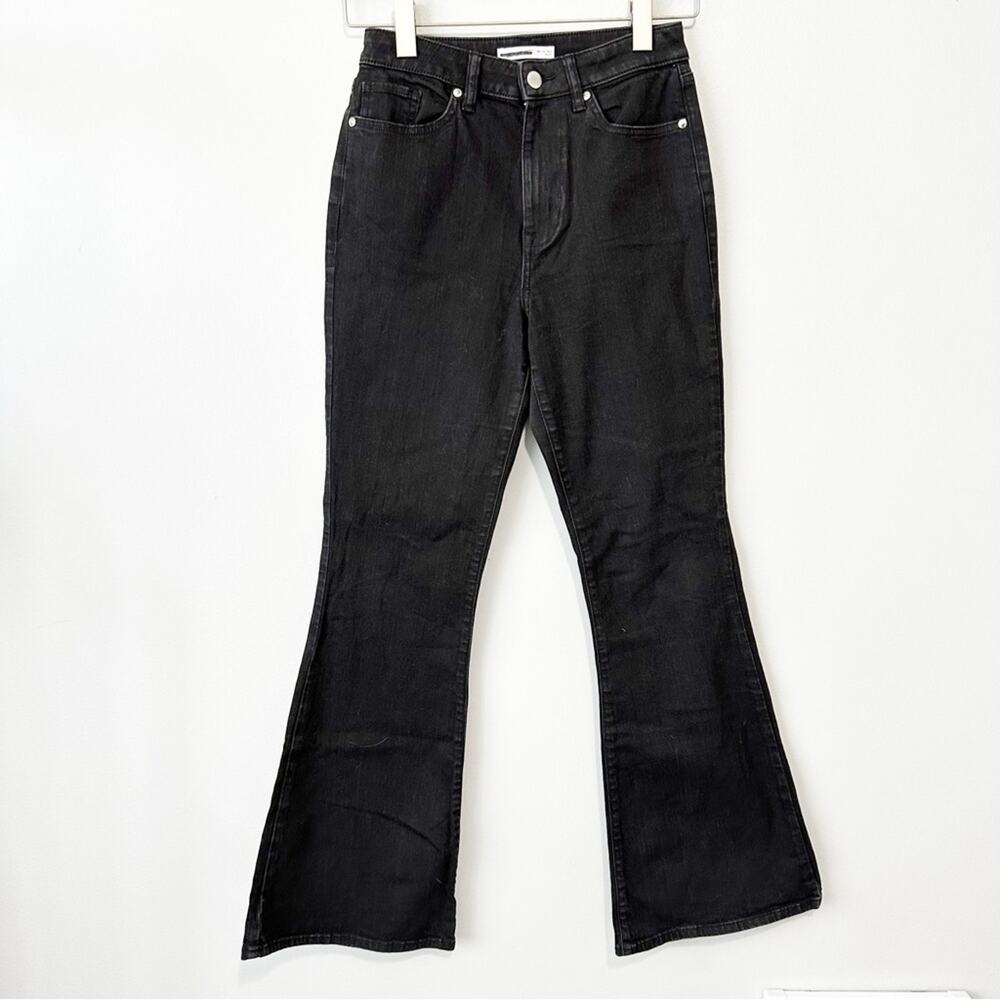 Elizabeth & James high rise flare jeans black denim size 4 27